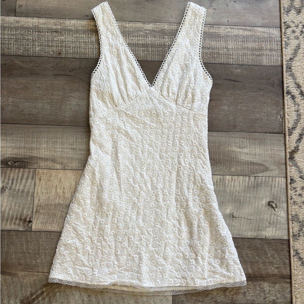 Cotton Candy White Eyelet Dress